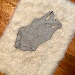 NWOT Gray racer back body suit